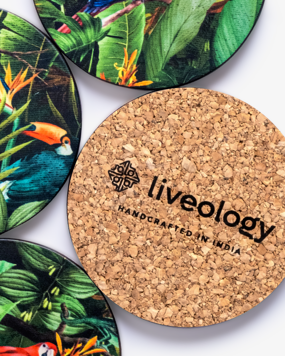 Birds of paradise Hardwood coasters