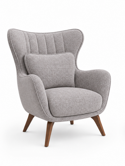 Suede Wingback Chair