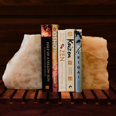 Semi Precious Book End Set - Rose Quartz