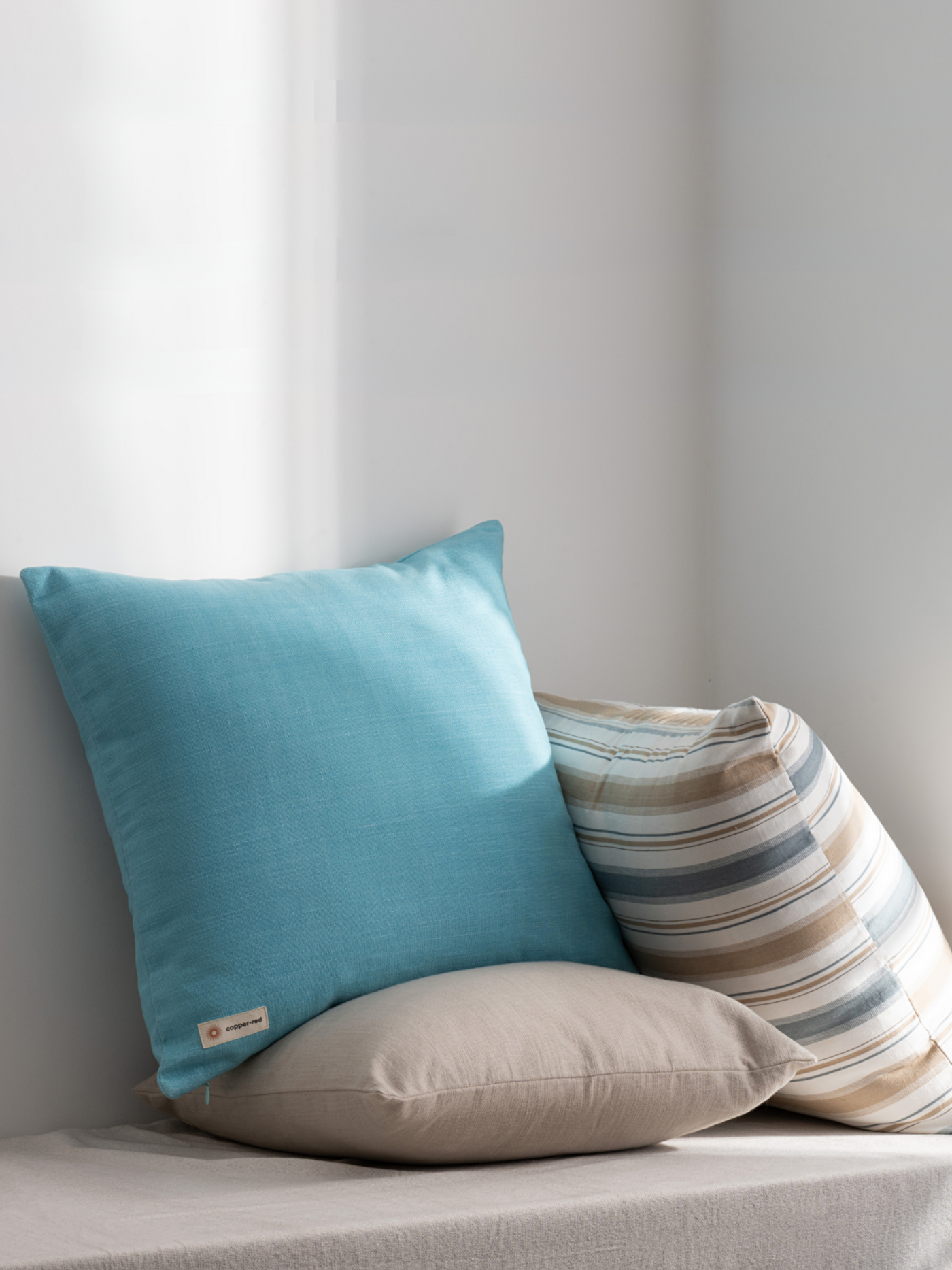 Corsica Powder Blue Cotton Cushion Cover