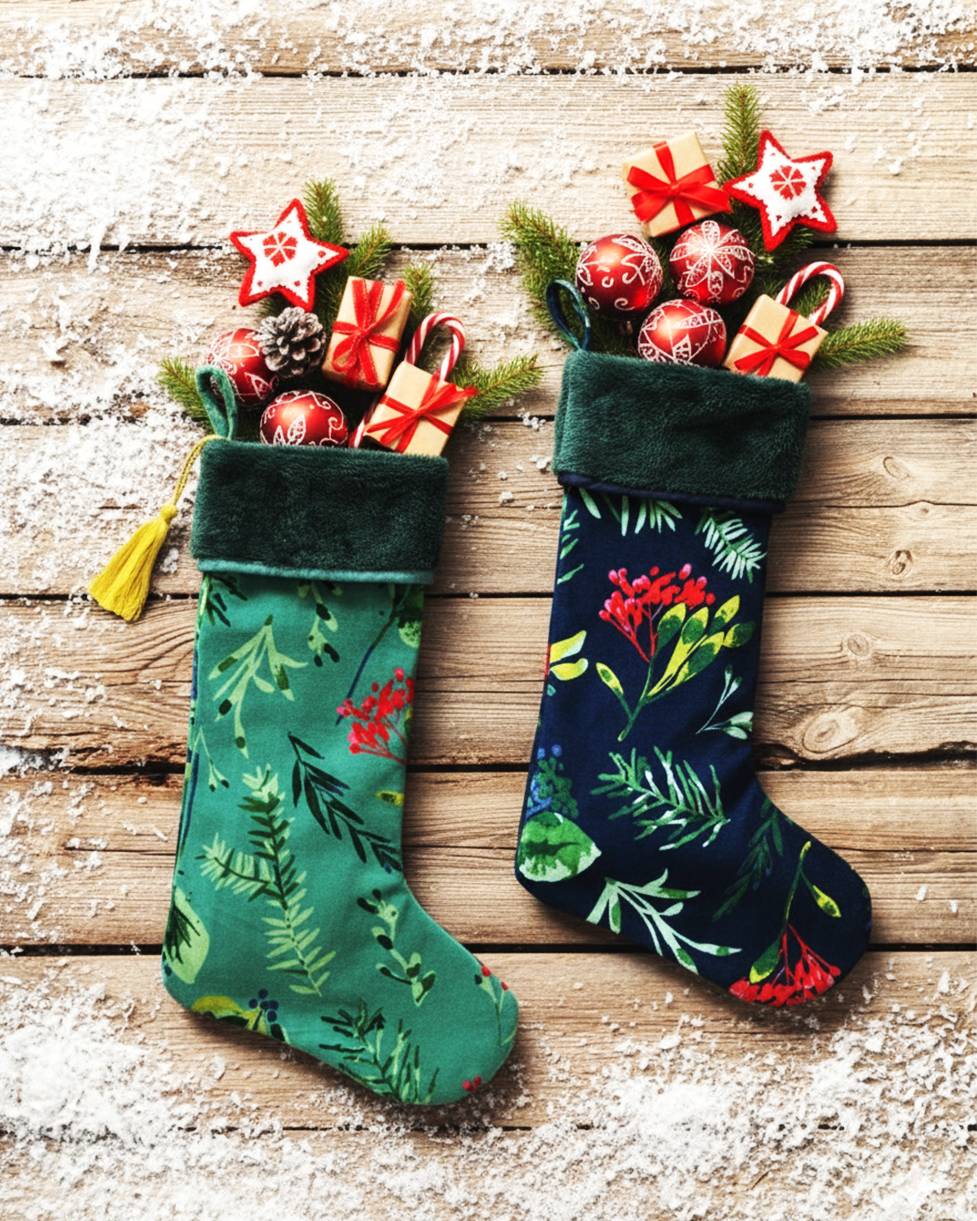 Festive Christmas Hanging Stocking-Set of 2