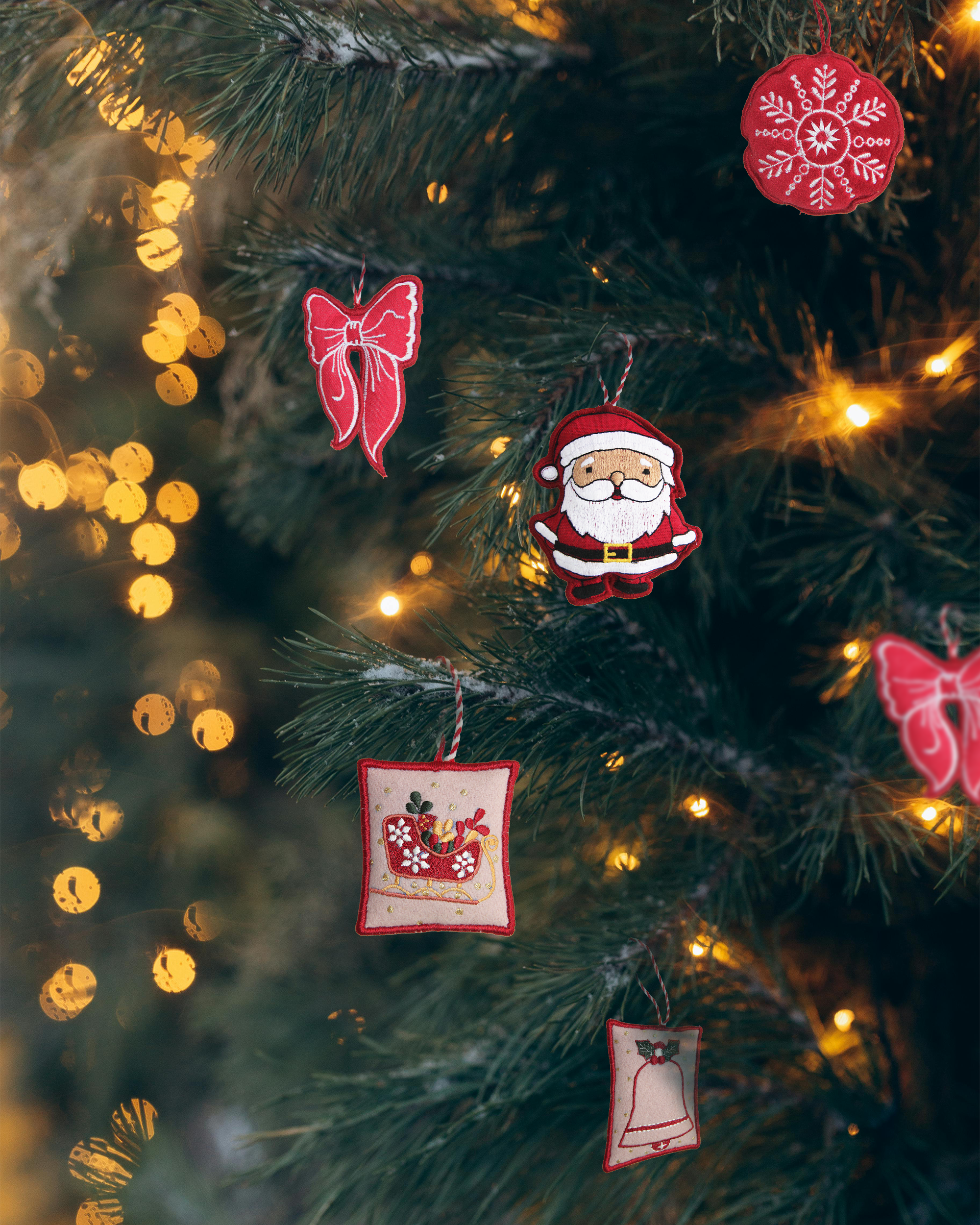 3D Christmas Tree Hangings- Set of 5