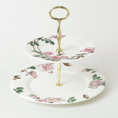 David Austen Roses 2 Tier Cakestand
