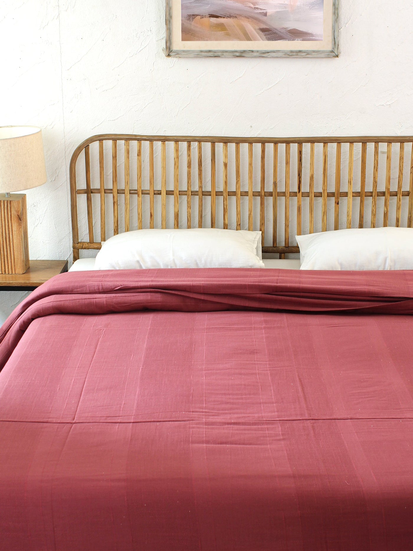 Herringbone 1 Double Duvet Cover - (Maroon)