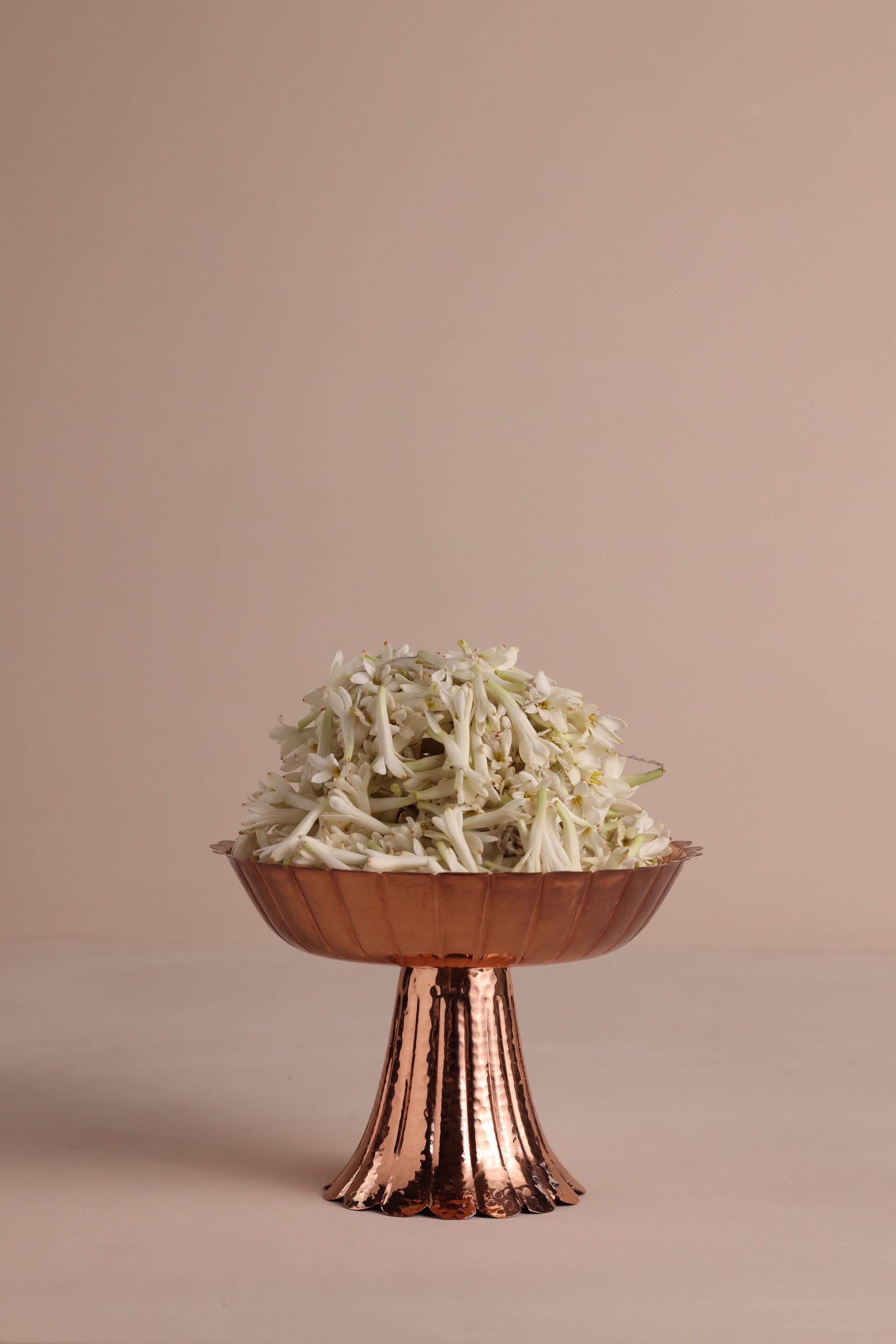 Floral Deep bowl on Stand Rose Gold