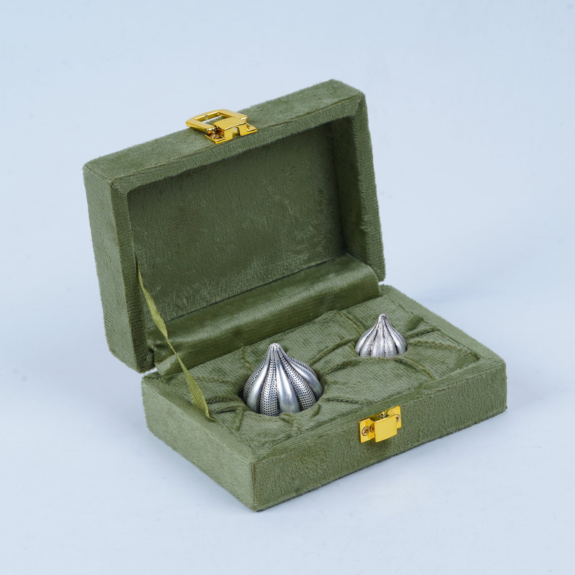 Set of Two Silver Modaks – Divine Elegance