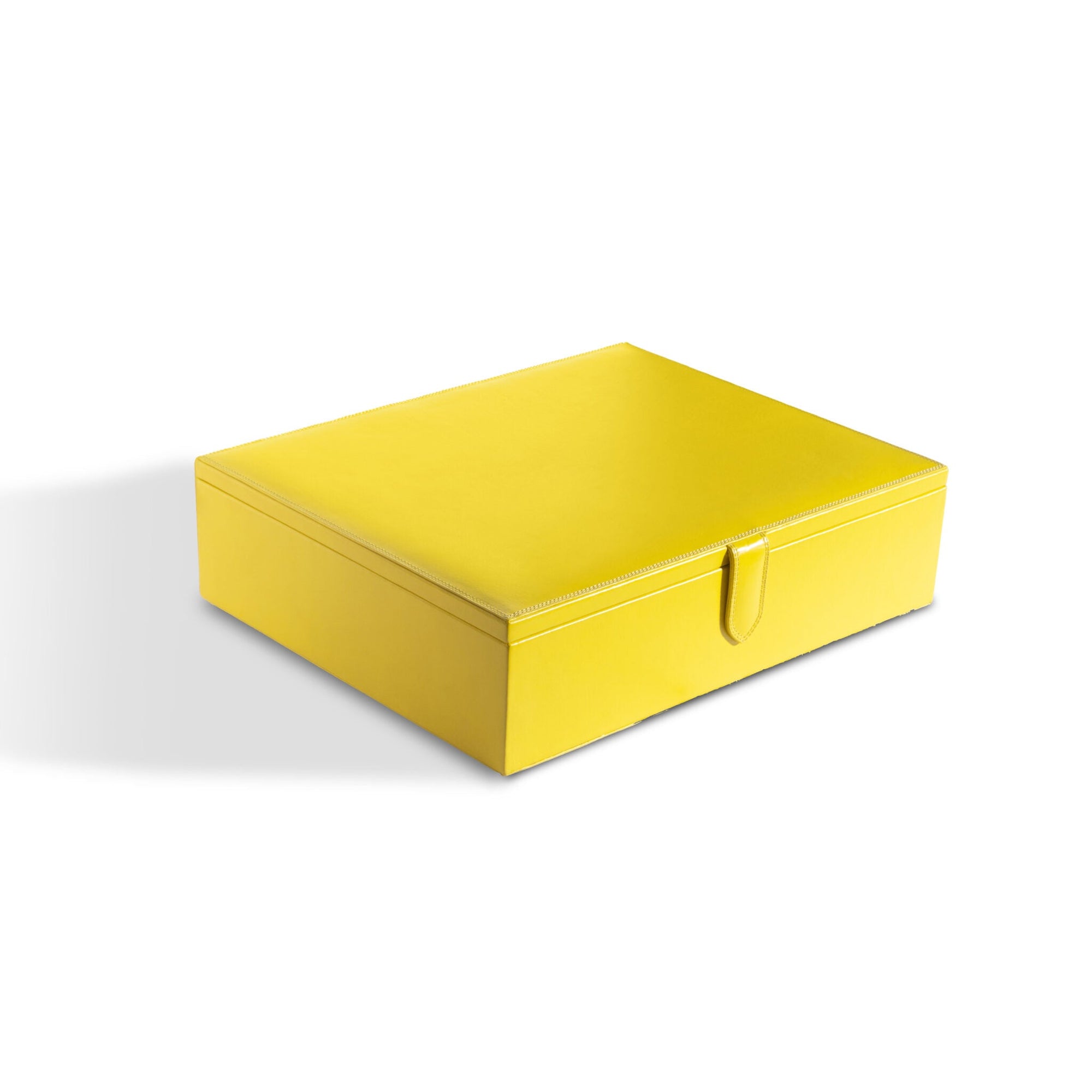 Mellow yellow leather stationery box workspace decor gift