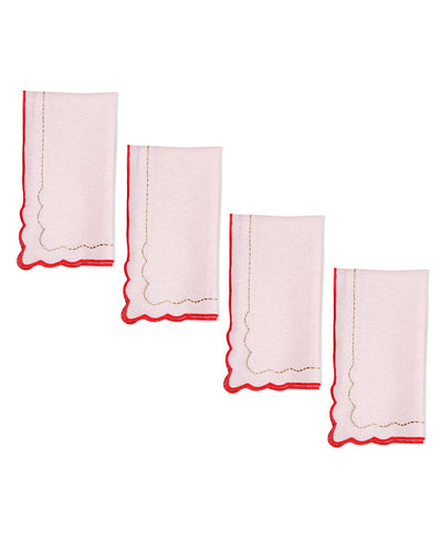 Mimo Pink Embroidered Edge Napkin - 14"x14"