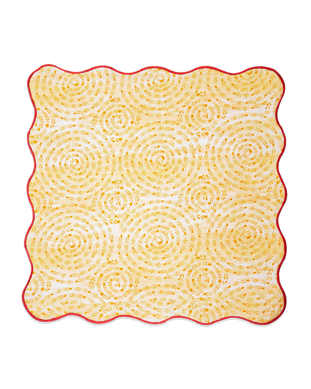 Rahat Yellow Circular Printed Napkin - 14"X14"