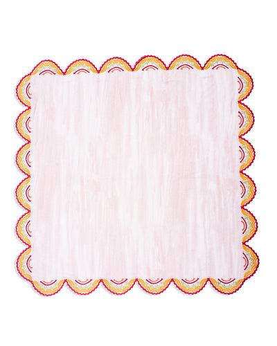 Mauve Scallop Embroidered Napkin -16"x16"