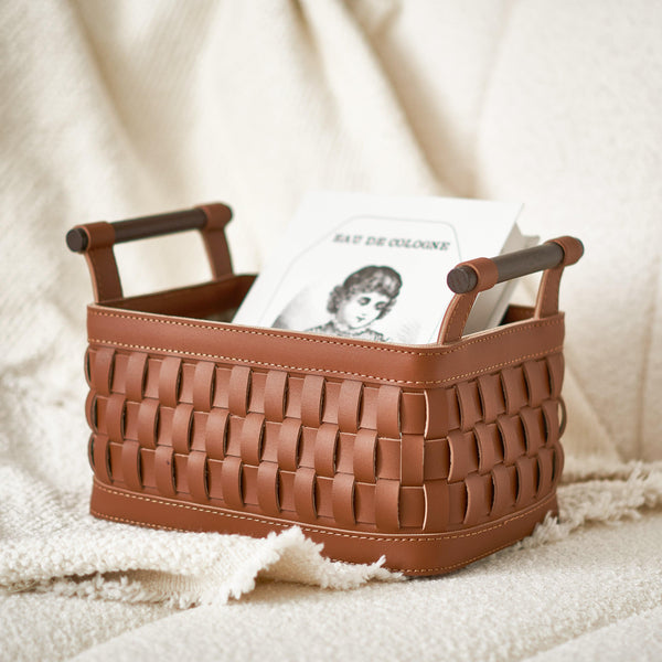 Soiree Leather Basket - Brown
