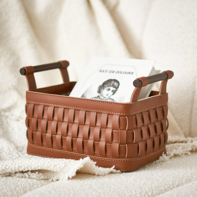 Soiree Leather Basket - Brown