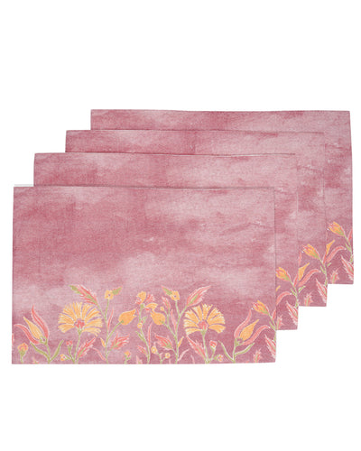 Miyana Dusty Rose Printed Placemat Set of 4 - 13"X19"