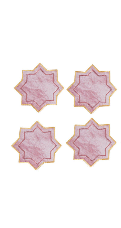 Miyana Coral Boundary Embroidered Coaster -4"x4"