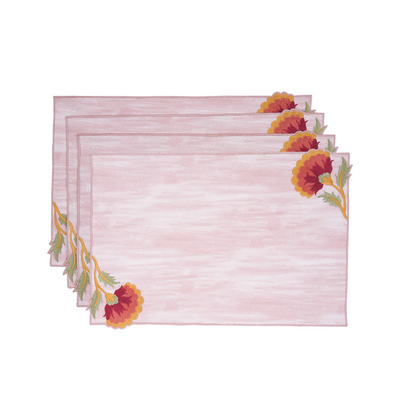 Rahat Mauve Embroidered Placemat Set of 4 - 12"X18"