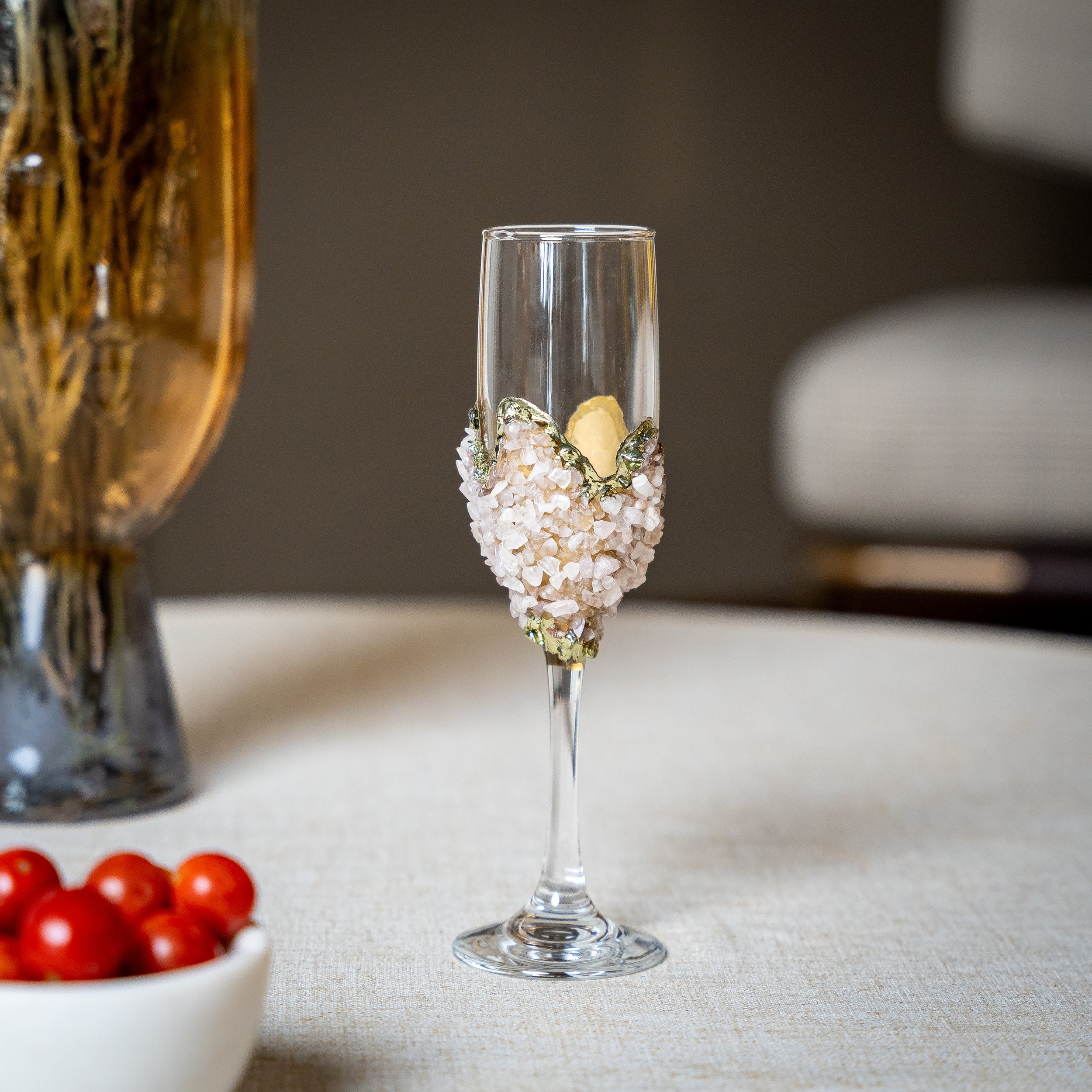 Limited edition - Claire - Rose Quartz Champage Glass