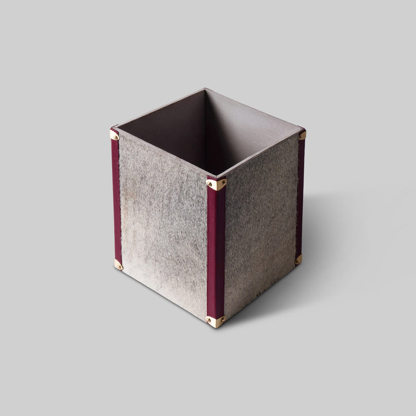 Hairon hide bin close up natural texture detail handcrafted - The Mage Home
