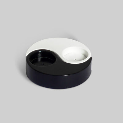 Yin yang candle holder with candle lit India - The Mage Home