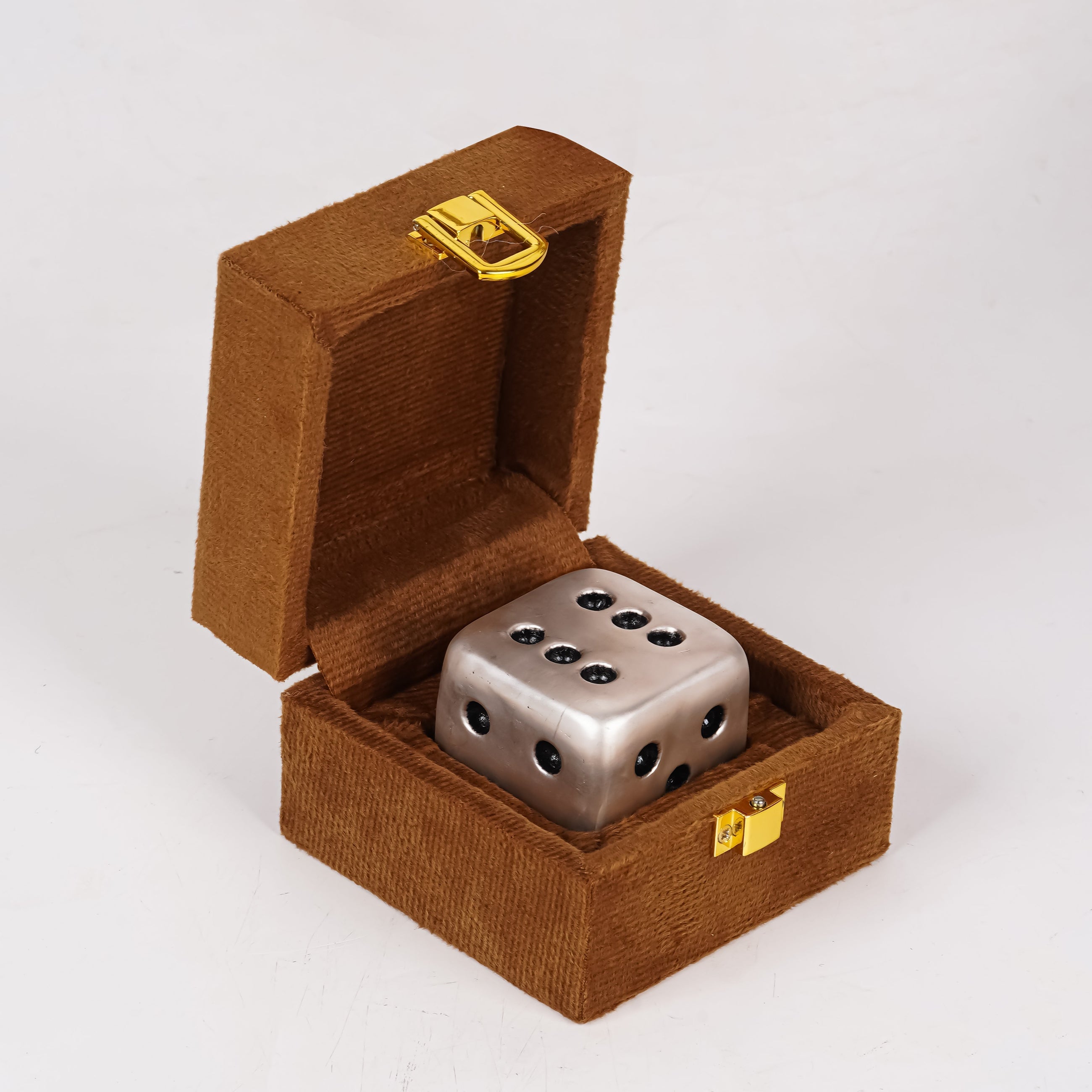 Luxury Silver Dice Paperweight with Premium Gift Box – Designer Desk Accessory