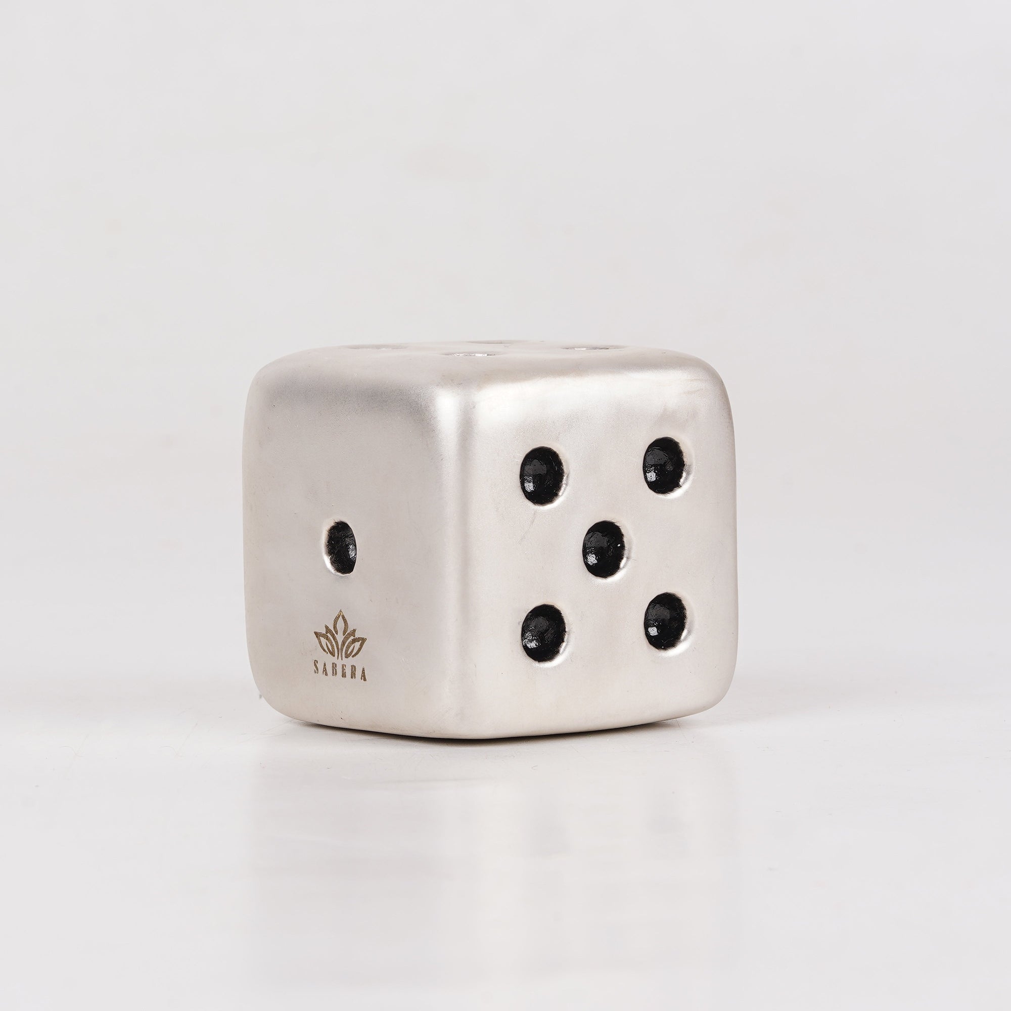 Luxury Silver Dice Paperweight with Premium Gift Box – Designer Desk Accessory