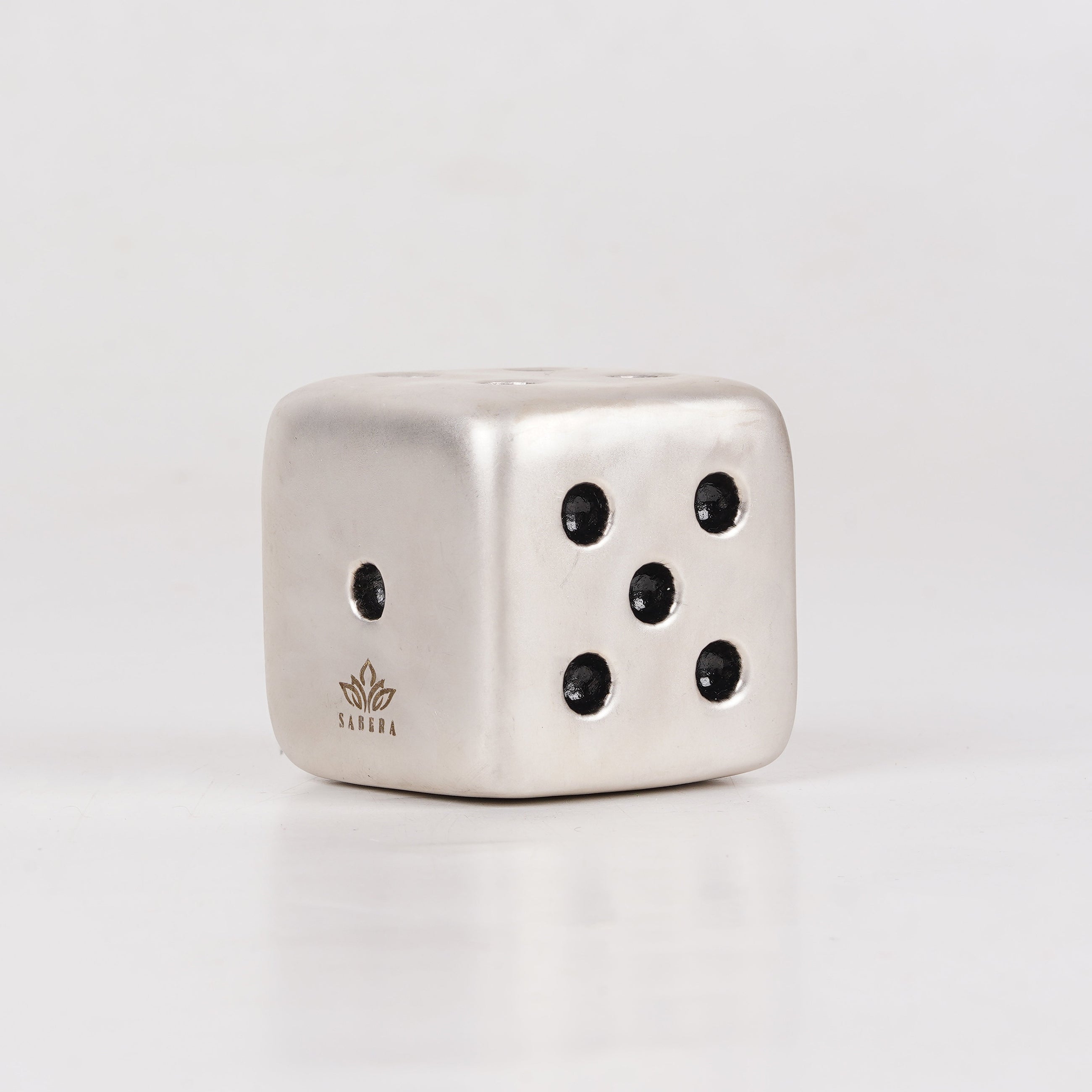 Luxury Silver Dice Paperweight with Premium Gift Box – Designer Desk Accessory