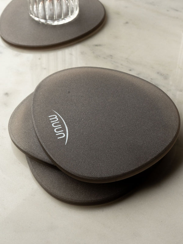 Brown Frosted Glass Coasters Set of 4