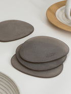 Brown Frosted Glass Coasters Set of 4