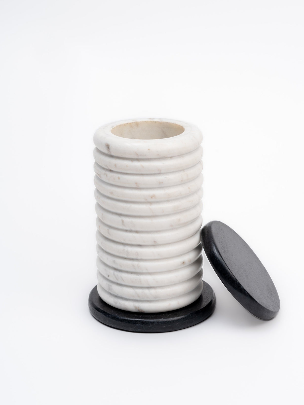 MORANO - IVORY BLACK MARBLE JAR