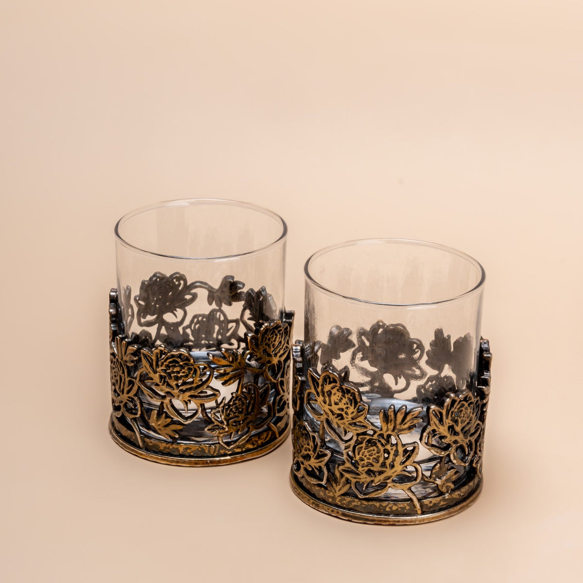 BEGONIA – FLORAL ANTIQUE WHISKEY GLASS