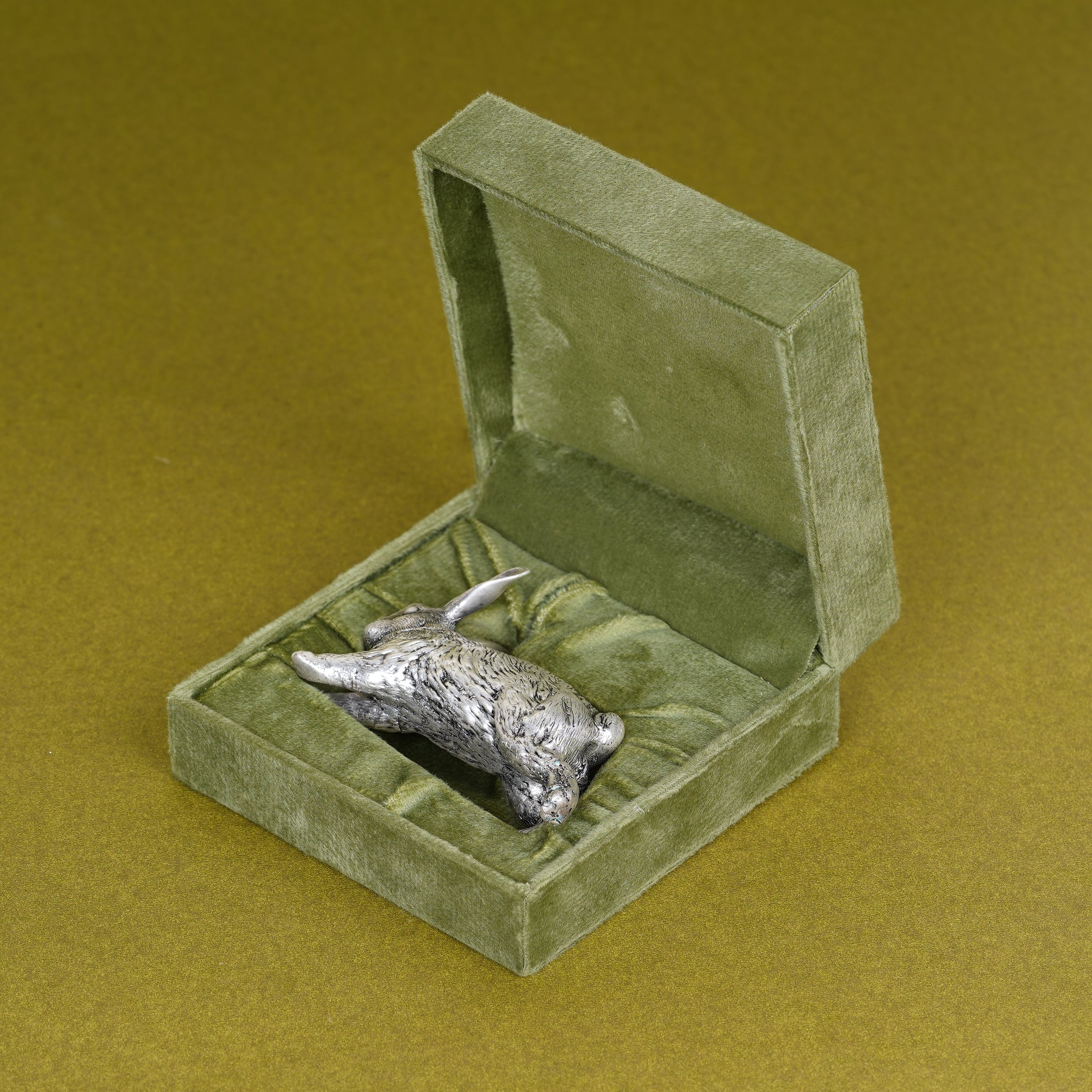 Handcrafted Silver Bunny Paperweight – Symbol of Grace and Positivity