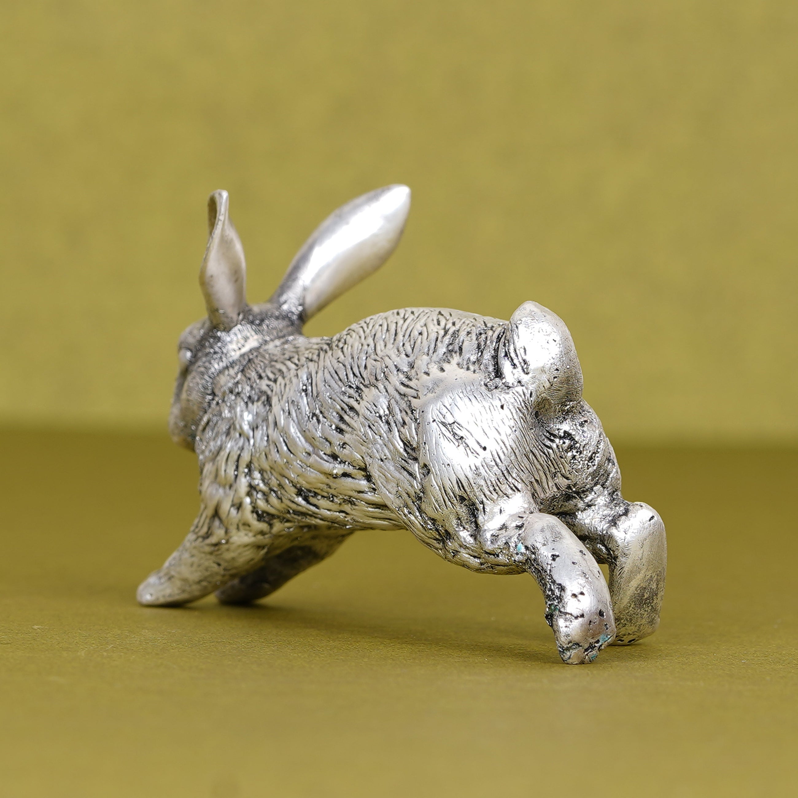 Handcrafted Silver Bunny Paperweight – Symbol of Grace and Positivity