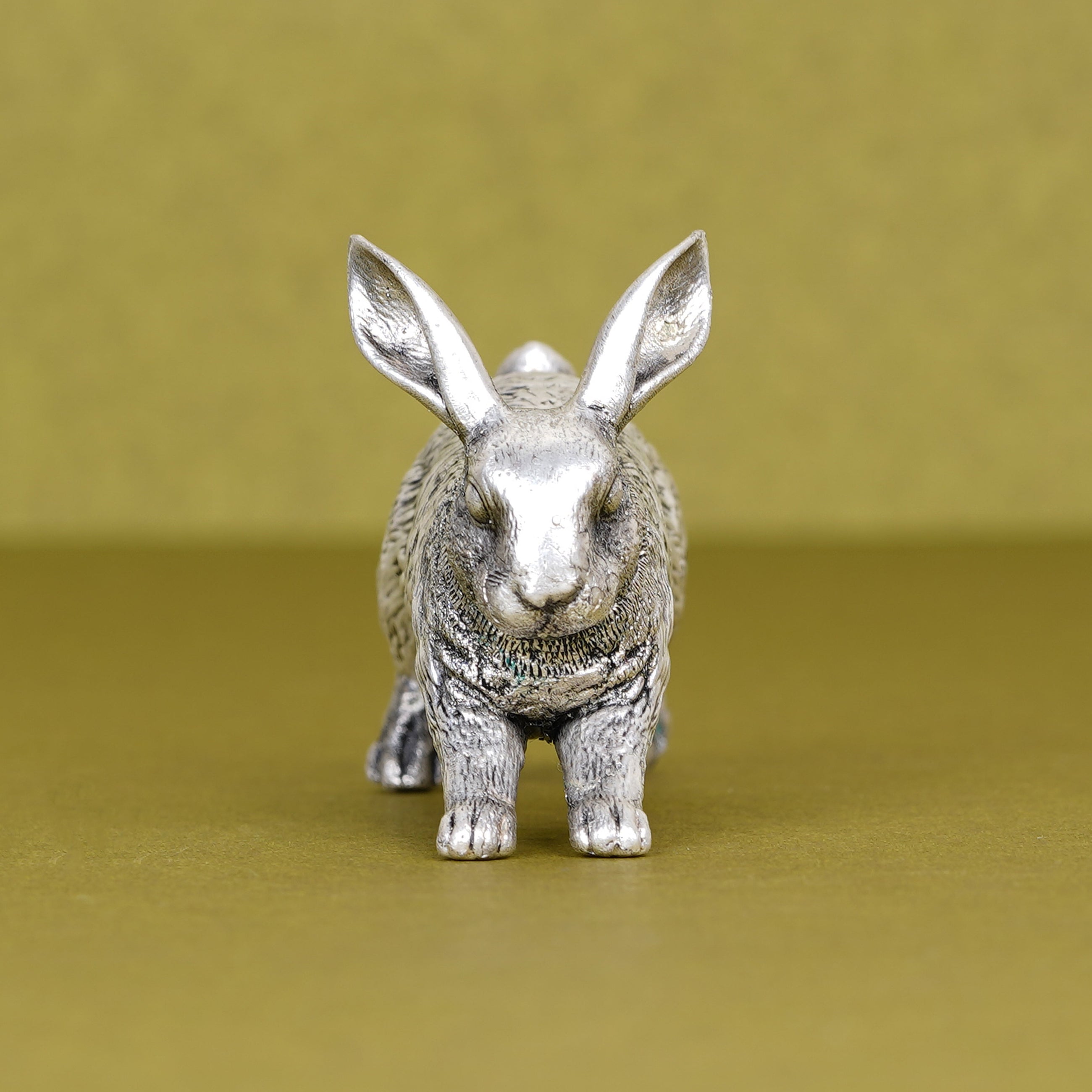 Handcrafted Silver Bunny Paperweight – Symbol of Grace and Positivity
