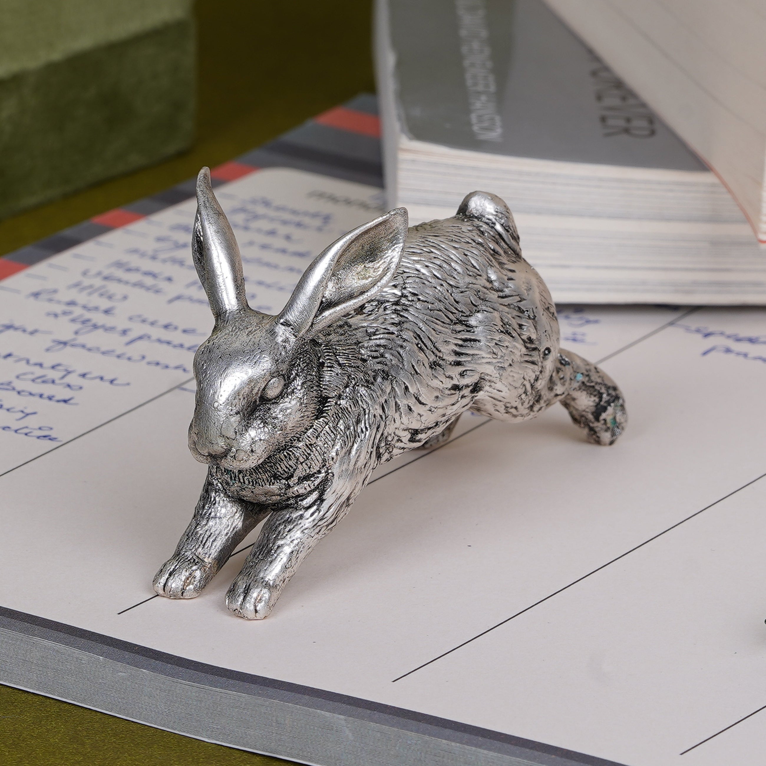 Handcrafted Silver Bunny Paperweight – Symbol of Grace and Positivity