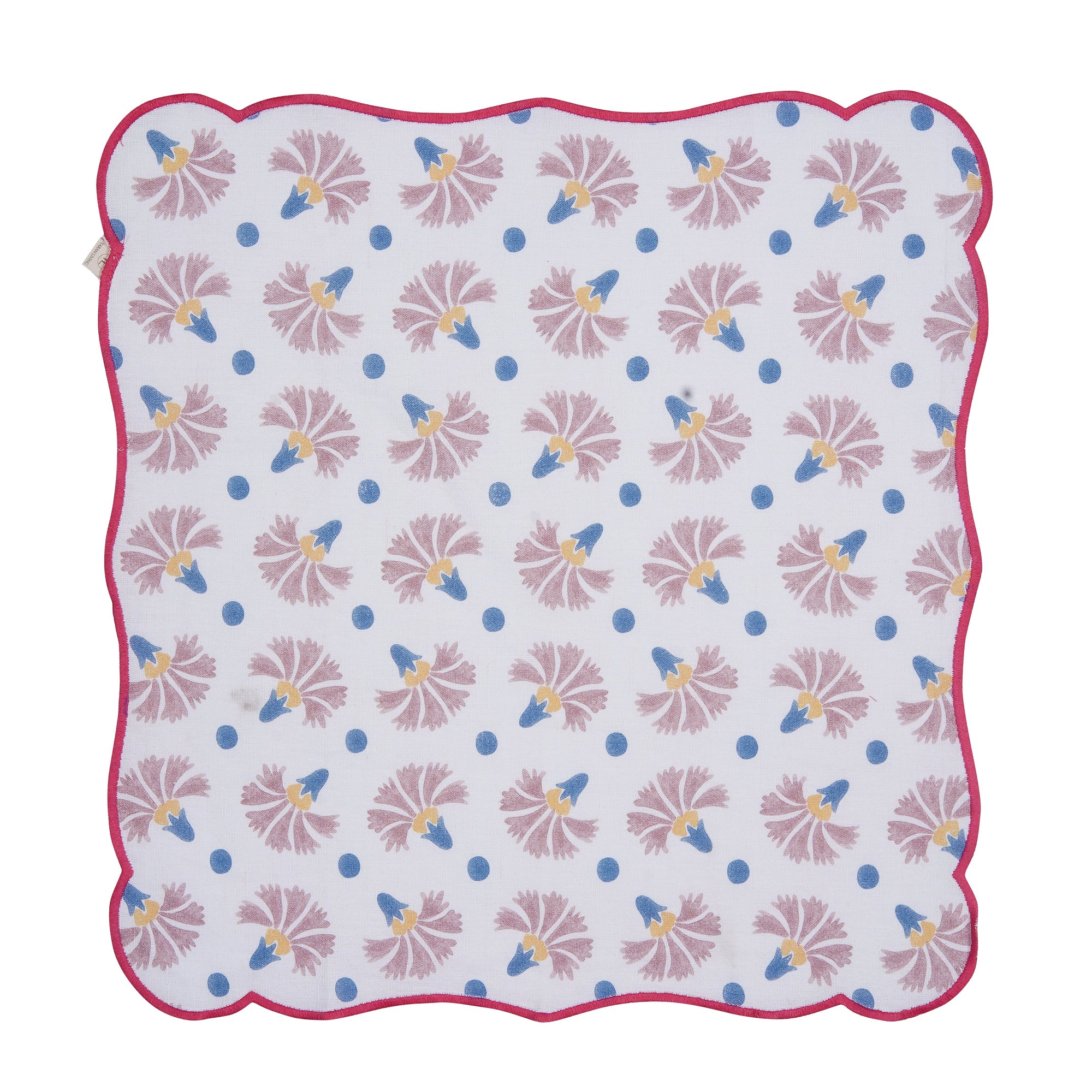 Set Of 2 - Raahat Buds Pink Cotton Napkin