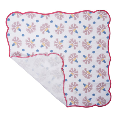 Set Of 2 - Raahat Buds Pink Cotton Napkin