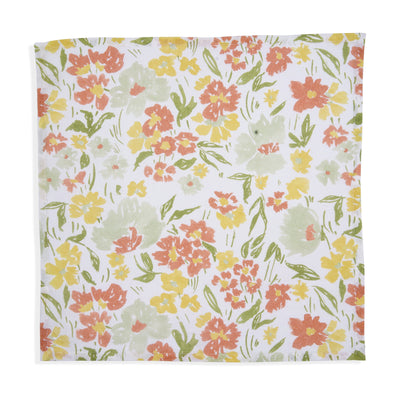 Set Of 2 - Floral Printed Cotton Napkin