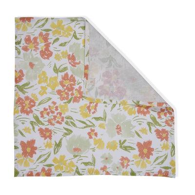 Set Of 2 - Floral Printed Cotton Napkin
