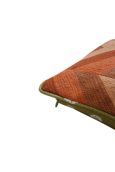 Rahat Chevron Rust Cushion Cover- 12"x 18"