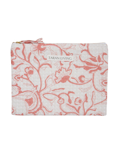 Floral Essence Waffle Pouch With PVC Lining