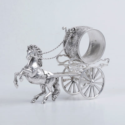 Royal Chariot Horse Napkin Ring – Silver Plated Luxury Table Decor