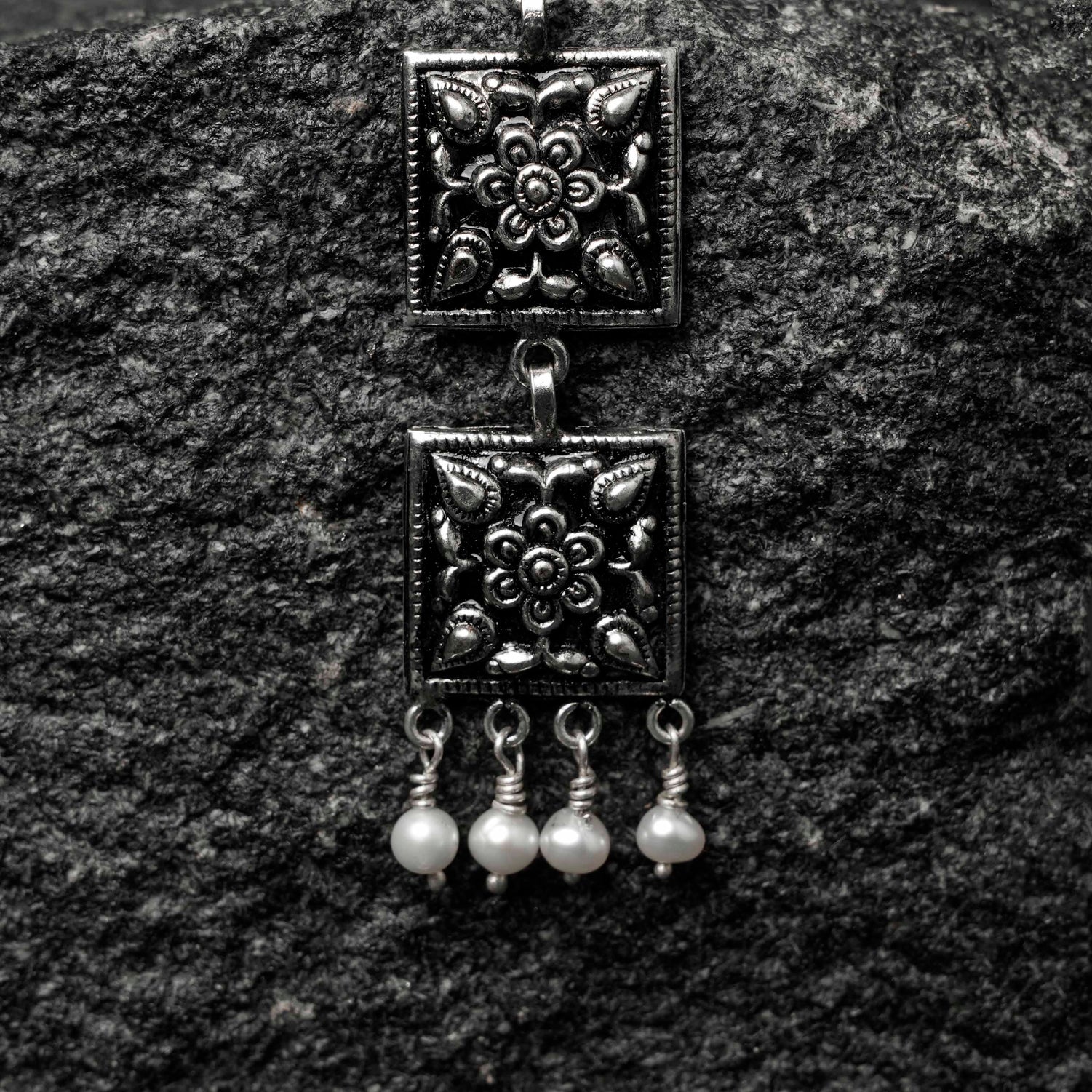 Chaukhandi Danglers Silver Earrings Designs