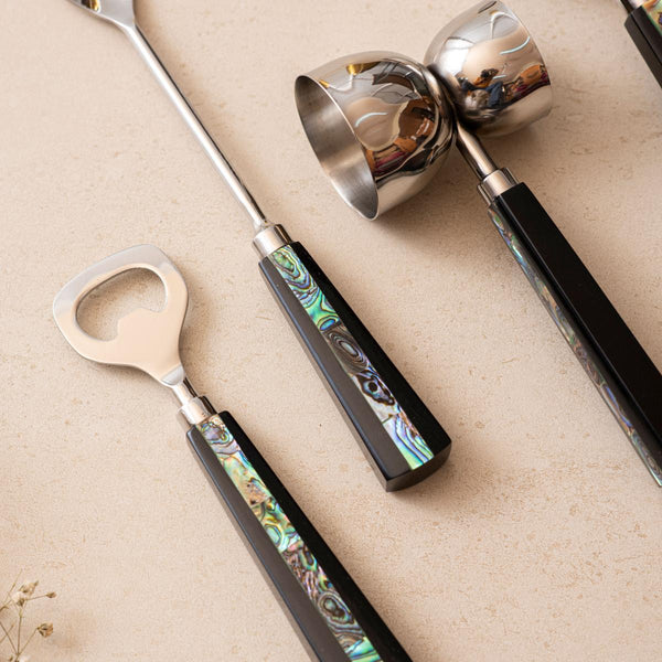 Bar Set of 4 - Semi Precious Abalone Shell