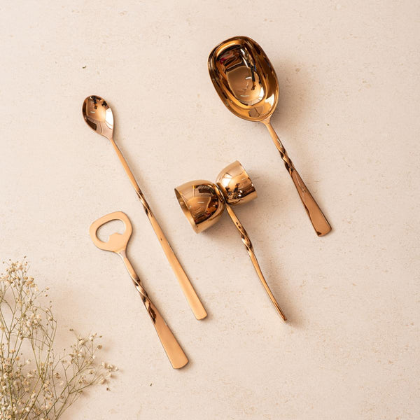 Bar Set of 4 - Twisted Bronze