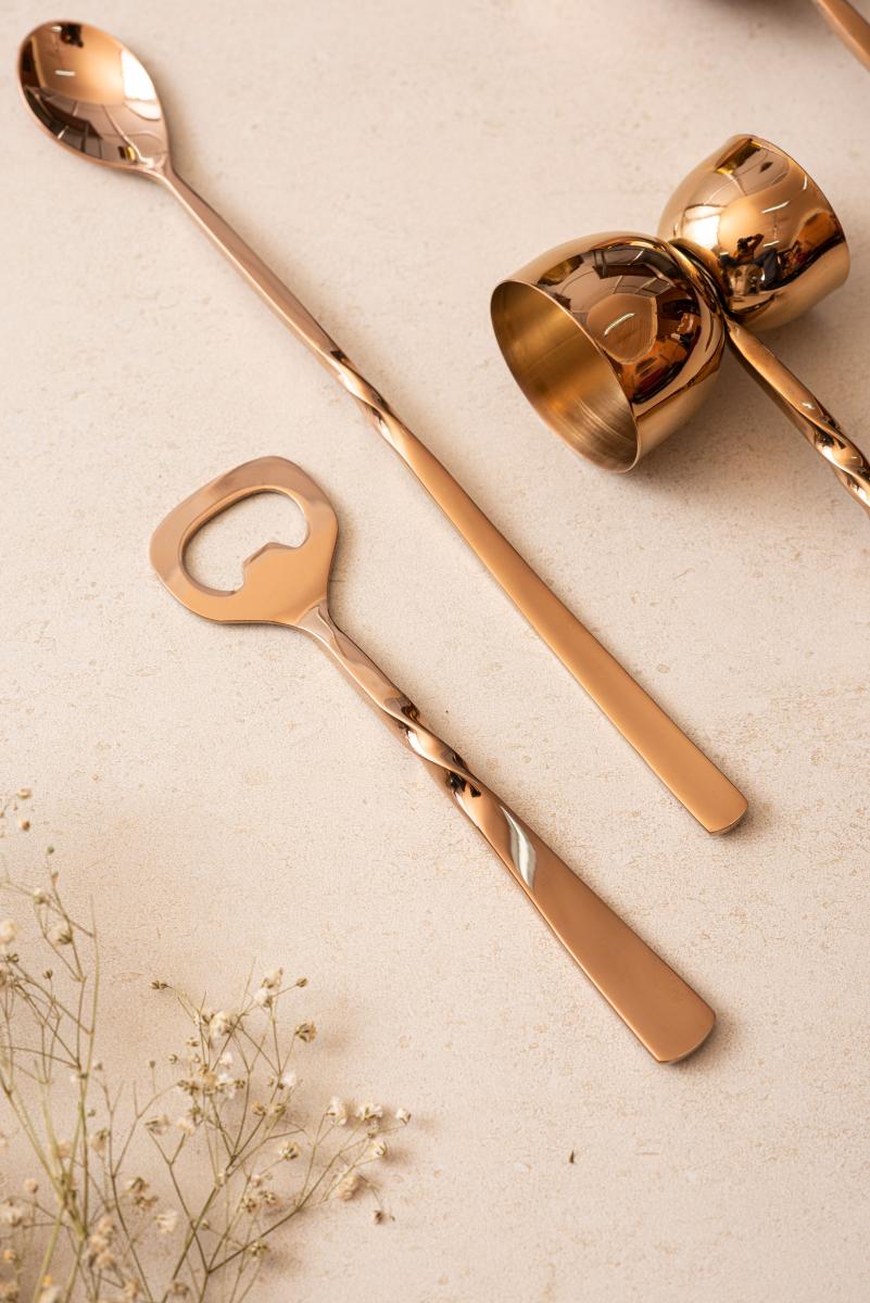 Bar Set of 4 - Twisted Bronze