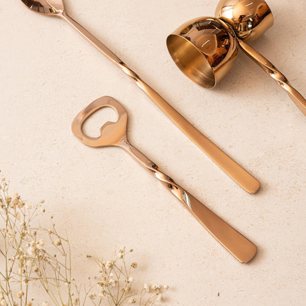 Bar Set of 4 - Twisted Bronze