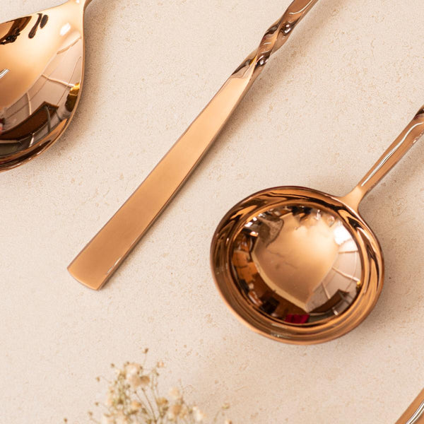 Serving Spoons Set of 6 - Twisted Bronze