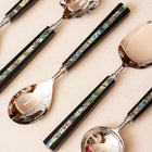 Serving Spoons Set of 6 - Semi Precious Abalone Shell