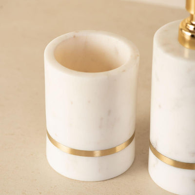 Aurelia Marble with brass inlay Bathroom set of 2