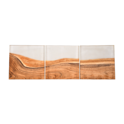 Elegant Acacia Wood Wall Panel with Transparent Resin Accent (40 cm x 40 cm)