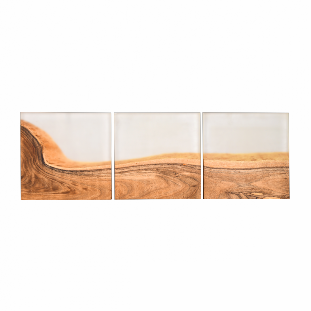| Handcrafted Acacia Wood Wall Panel with Transparent Resin Inlay (40 ...